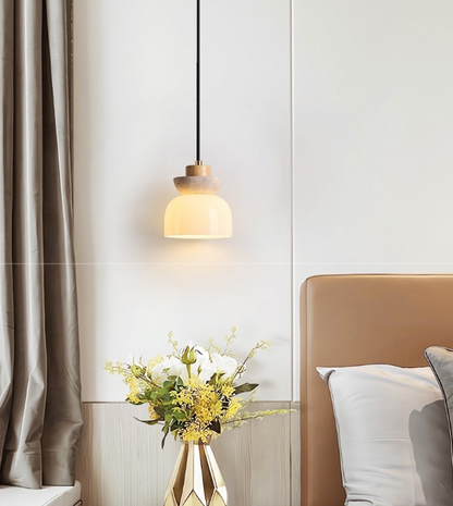 Japanese Style Bedroom Bedside Small Droplight Log Cream Style