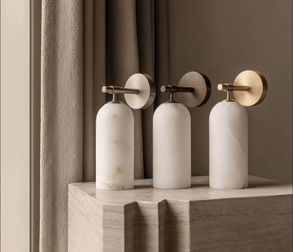 Simple Marble Copper Wall Lamp In Spain