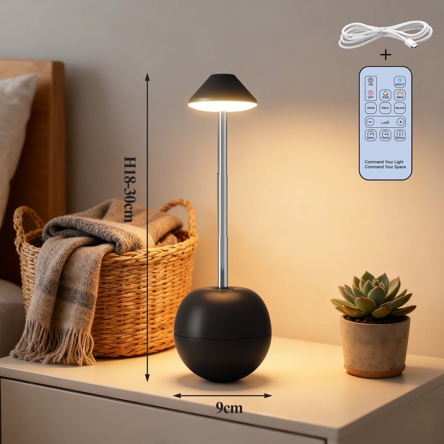 Led Night Light Rechargeable Creative Decorative Table Lamp Bedroom Desktop Remote Control Bedside Atmosphere Light