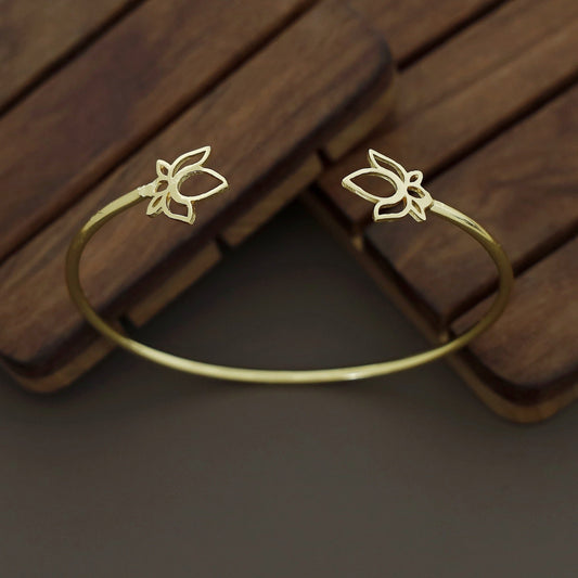 Dual Lotus Golden Bangle