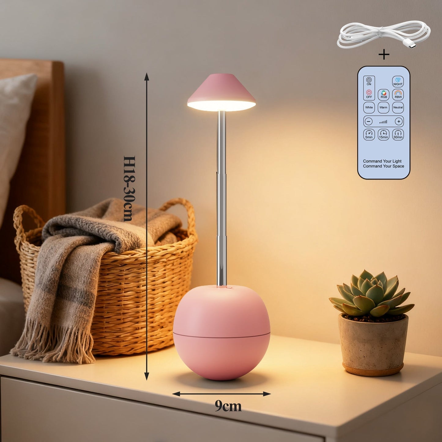 Led Night Light Rechargeable Creative Decorative Table Lamp Bedroom Desktop Remote Control Bedside Atmosphere Light
